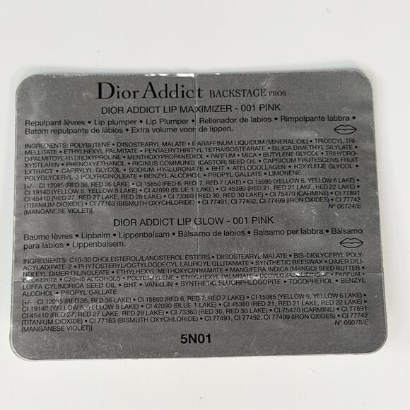 Dior Addict Lip Maximizer + Lip Glow Duo 001 Pink w/ Brush Hydrate Travel New - Picture 6 of 6